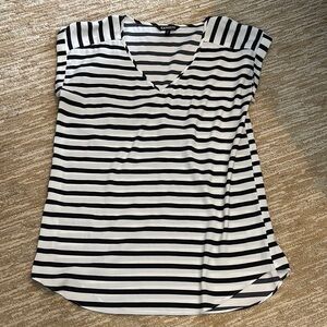 Express Black and White Cap Sleeve Blouse